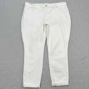 Old Navy Skinny Jeans Women's 18 Regular Bright White High Rise S/509282-00 Crop